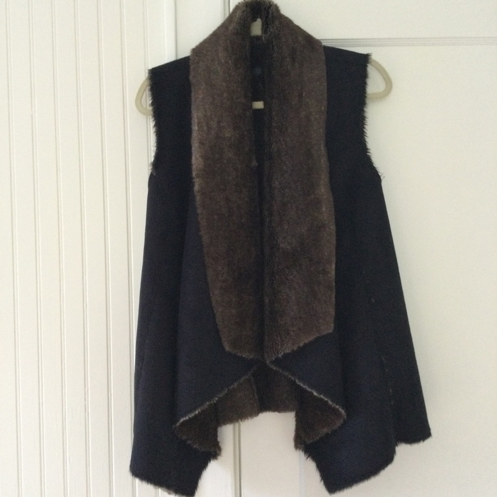 Bloomingdales x Aqua Faux Fur Vest with Waterfall Shawl Collar